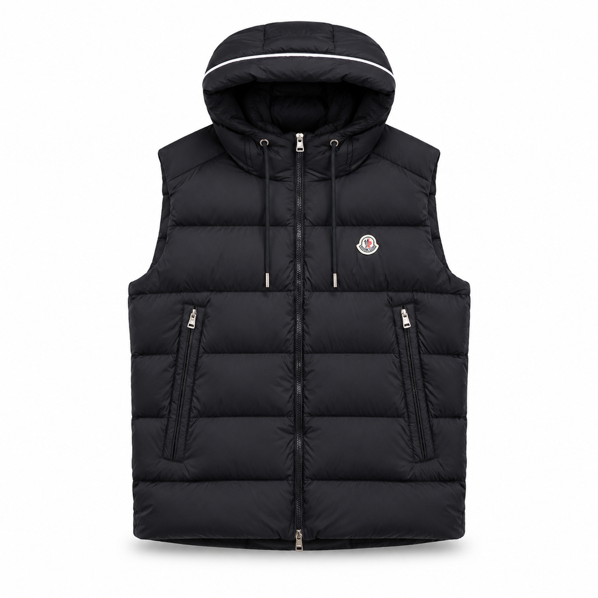 Black Hooded Puffer Gilet