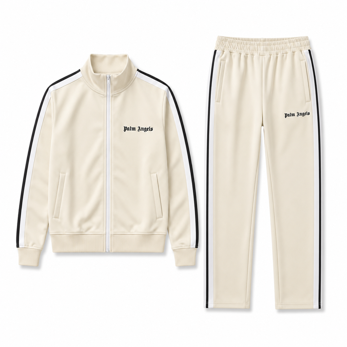 Cream Side-Stripe Track Set