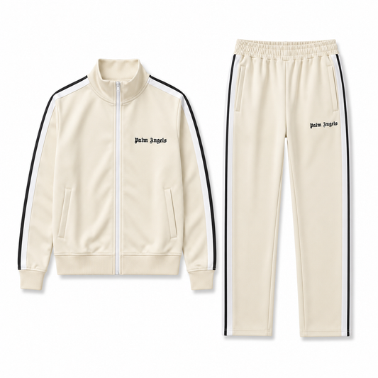 Cream Side-Stripe Track Set